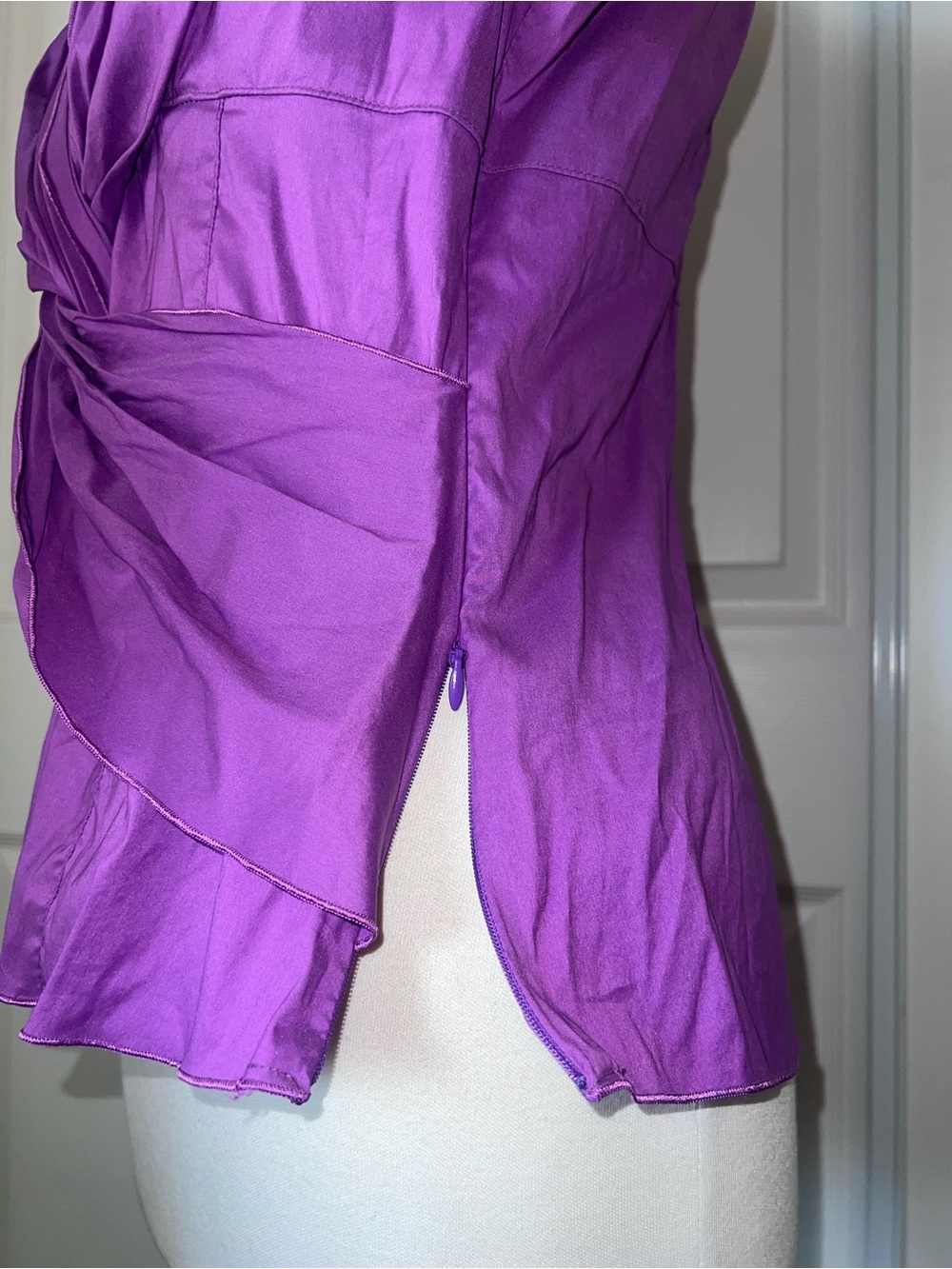Trina Turk Vibrant Purple Sleeveless Twist-Front Blouse - Picture 8 of 9